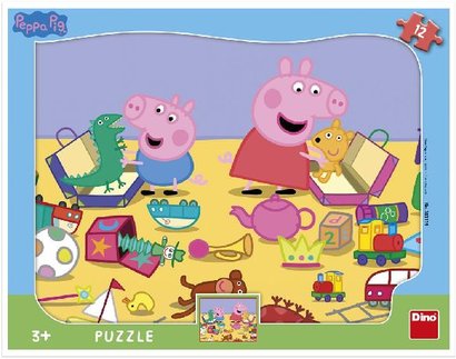 Puzzle 12 Peppa Pig si hraje deskov 29 x 37
