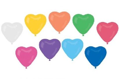 Balonek nafukovac srdce barevn 25 cm  / VALENTN