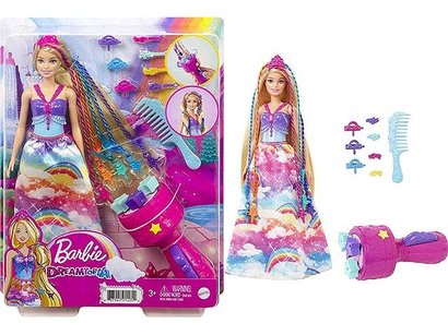 * BRB Princezna s barevnmi vlasy hern set Barbie  GTG00 dreamtopia
