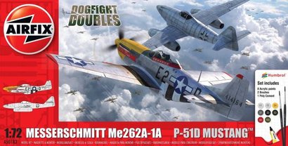 * Airfix Gift Set letadla A50183 Messerschmitt Me262 &amp; P-51D Mustang Dogfight Double 1:72