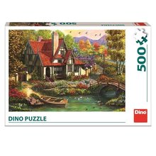 Chata u jezera 500 puzzle dino