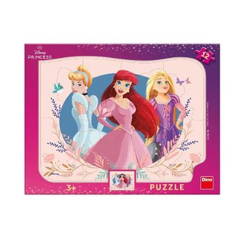 Puzzle 12 princezny deskov s konturou