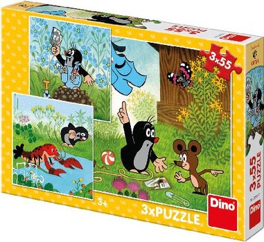 Puzzle 3 x 55 Krteek a kalhotky 18 x 18 cm