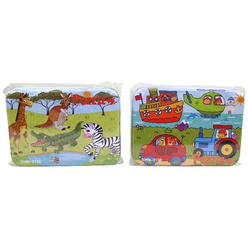 Devn hra puzzle v plechov krabice, 4 puzzle po 12 dlkch