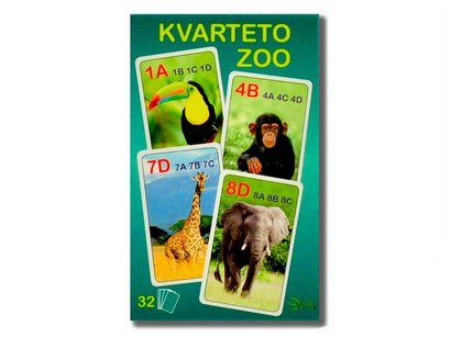 Kvarteto ZOO 7x10,5x1,5cm 32ks v krabice