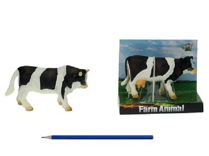Krava / byk cerno-bila 12-13cm na karte Kids Globe
