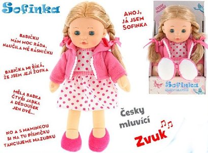 Panenka Sofinka 31cm mrkac mkk tlo, esky mluvc