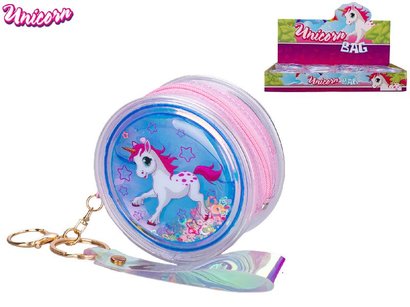 Unicorn mini kabelka holografick 8,5cm se tpytkami s pvskem na kle