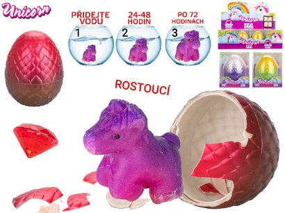 Unicorn jednoroec lhnouc a rostouc s diamantem