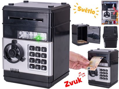 Trezor 19,5cm ern s odemyknm na kod na baterie