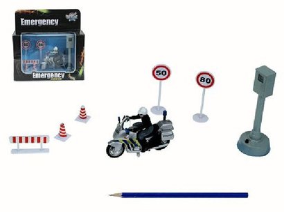 VKA Motorka policie s jezdcem na setrvak 9cm+radar+znacky Kids Globe