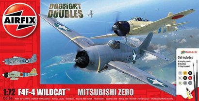 * Airfix Gift Set let. A50184 Grumman F-4F4 Wildcat &amp; Mitsubishi Zero Dogfight Double 1:72