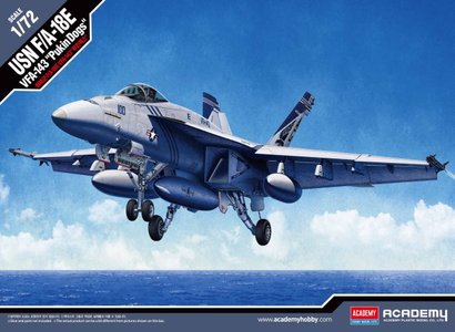 * ACADEMY Model Kit letadlo 12547 - USN F/A-18E VFA-143 &quot;PUKIN DOGS&quot; (1:72)