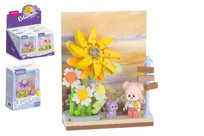 Stavebnice mini KOCO Kvtinov scenrie plast 6 druh v krabice 10x14x6cm 6ks v boxu28,00