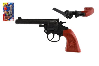 Revolver/ pistole na kapsle 8 ran plast 20cm na kart