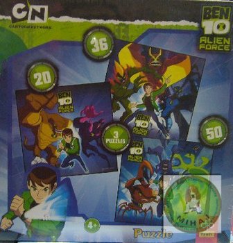 Trefl 3v1 Ben 10 Alien Force, 20, 36, 50 dlk puzzle