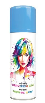 Svtle modr barva na vlasy ve spreji 125 ml na karneval, prty / lak smvateln