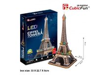 Puzzle 3D Eifelova věž LED 82 dílků puzzle  eiffel Cubic Fun
