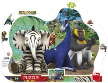 Puzzle deskov s konturou 25 Zafari  30 x 23 cm