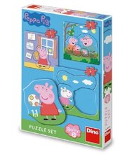 Puzzle set 3-5 baby Peppa Pig rodina