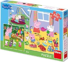 Puzzle 3x55 Peppa pig na przdninch  18 x 18 cm