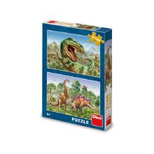 Puzzle 2 x 48 Souboj Dinosaur
