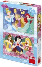 Puzzle 2x77 Princezny Disney