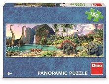 Puzzle 150 panoramic dinosaui u jezera  66 x 23 cm