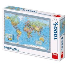 Dino politick mapa svta 1000 dlk Puzzle 66 x 47 cm