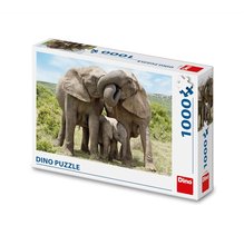 Dino slon rodina 1000 dlk Puzzle 66 x 47 cm