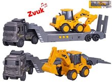 Auto nkladn 30cm na setrvank na baterie se zvukem + bagr 13cm na setrvank