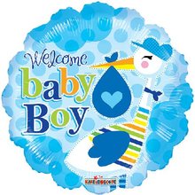 Kruh 45cm p Baby Boy - foliov nafukovac balonek, narozen kluk