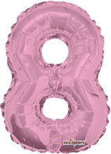 Číslice 8 růžová 35cm balonek nafukovací