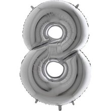 slice stbrn 8 102cm velk, 40 nafukovac balonek