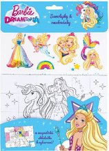 Barbie Dreamtopia, magnetky, omalovnky, samolepky