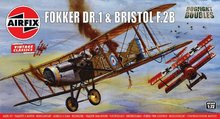 * AIRFIX Classic Kit VINTAGE letadlo A02141V - Fokker DR1 Triplane &amp; Bristol Fighter 1:72