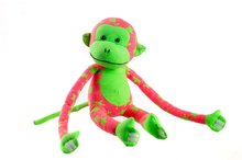 * Opice svítící ve tmě plyš 45x14cm růžová/zelená