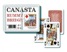 Kanasta, Rummy, Bridge - karty 108 list plastova krabicka canasta